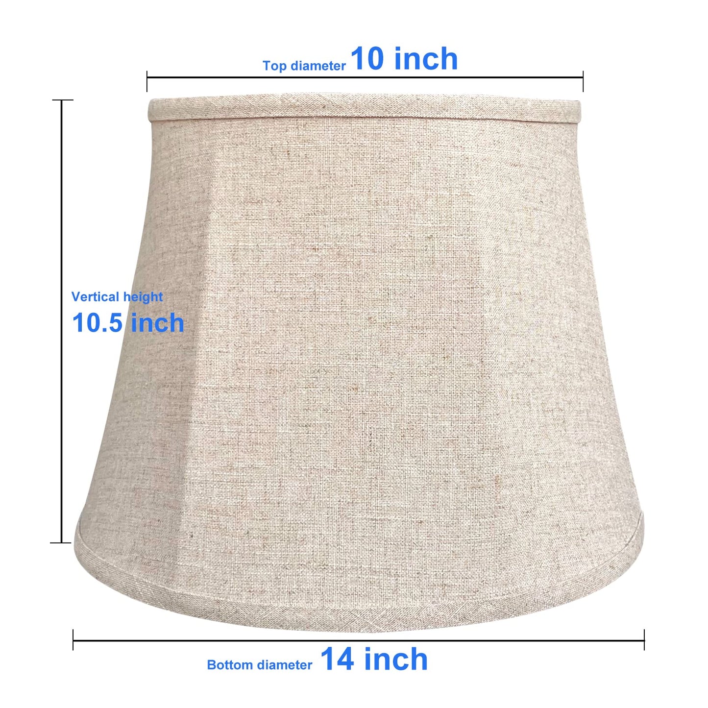 TOOTOO STAR Brown Drum Lamp Shade Set of 2, 10x14x10 inch, Fabric, Model 1222