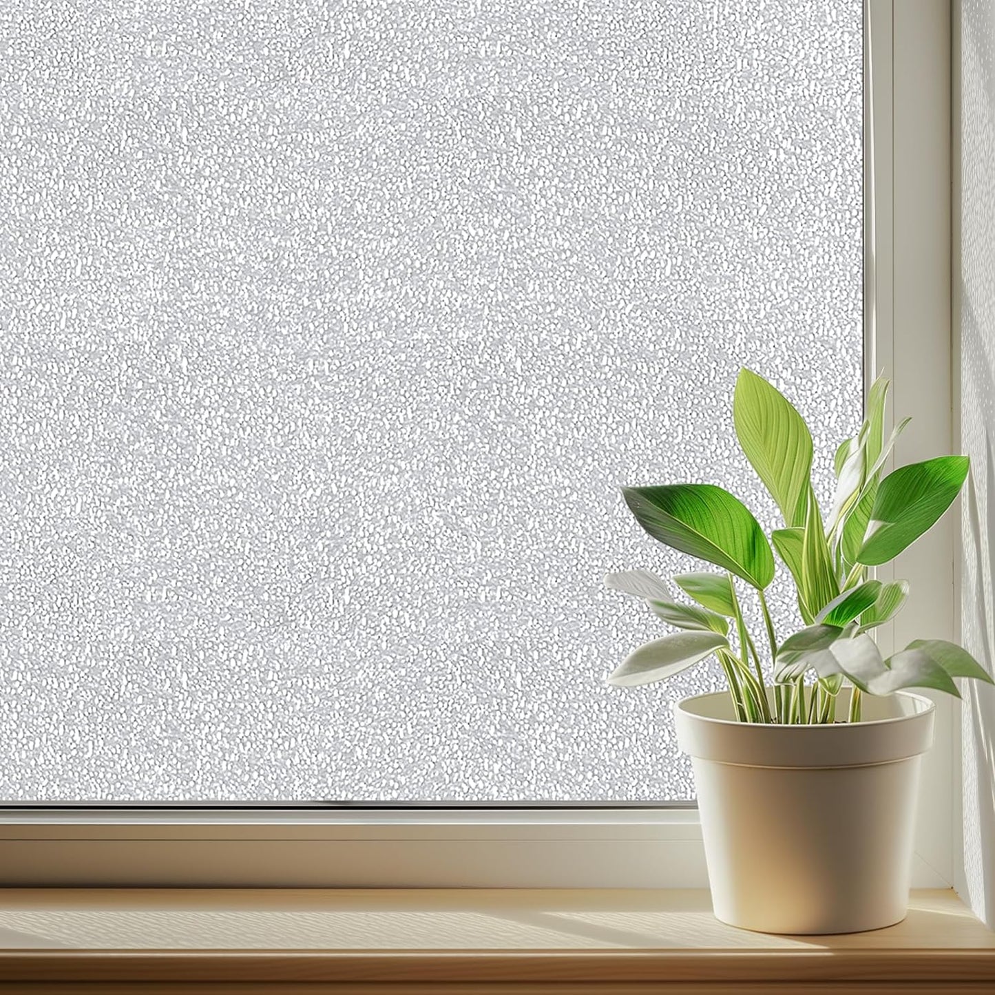 DUOFIRE Window Privacy Film, Sparkling Frosted Glass Window Film, UV Blocking Non-Adhesive Static Cling Windows Clings, No Glue Removable Windows Coverings for Home Office Bathroom, 35.4 X 78.7 inch