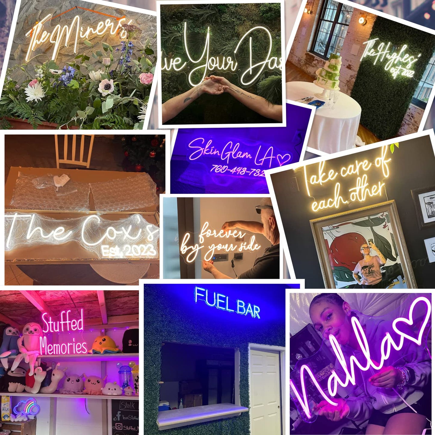 Yatvro Custom Neon Signs,Personalized Dimmable LED Neon Signs for Family Birthday Bar Wedding Party Night Light&Company Logo or Business Signs, Birthday Gift Name Neon Lights