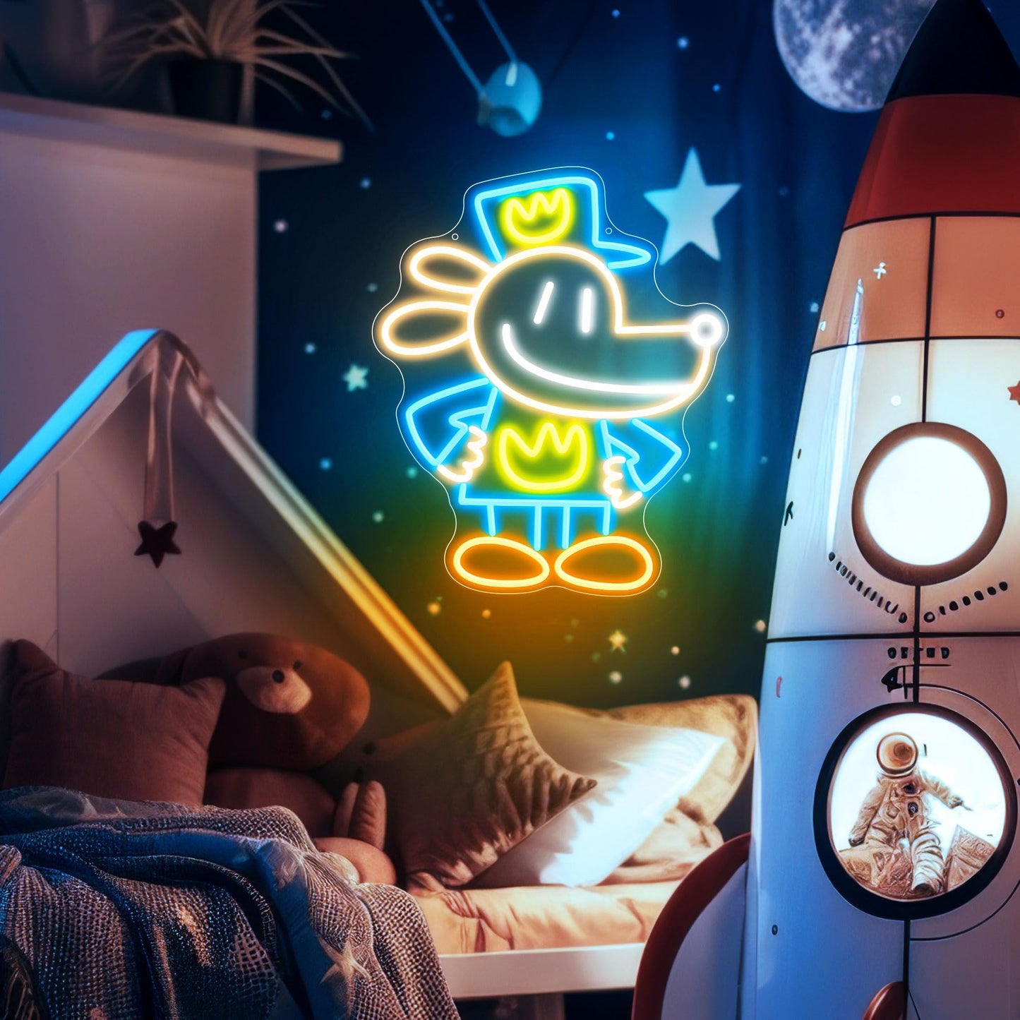 Officially Licensed Dog Man Neon Signs For Wall Decor  Based On Dogman Series Led Light Up Sign For Bedroom  Kids Room  Game Room  Party  Perfect Birthday/Christmas Gift For Dog Man Lovers & Fans