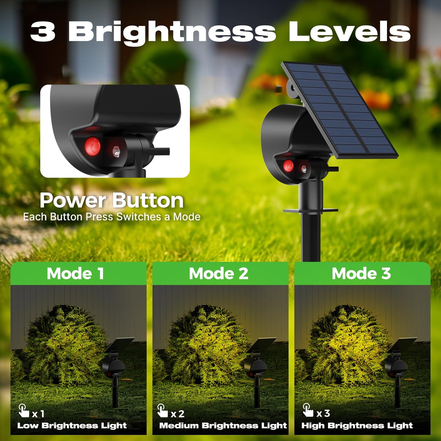 Nipify 12 Pack Solar Spot Lights Outdoor Waterproof With 3 Modes  Solar Spotlight Light For Outside Yard Landscape Lighting Pathway Lights Wall Warm White