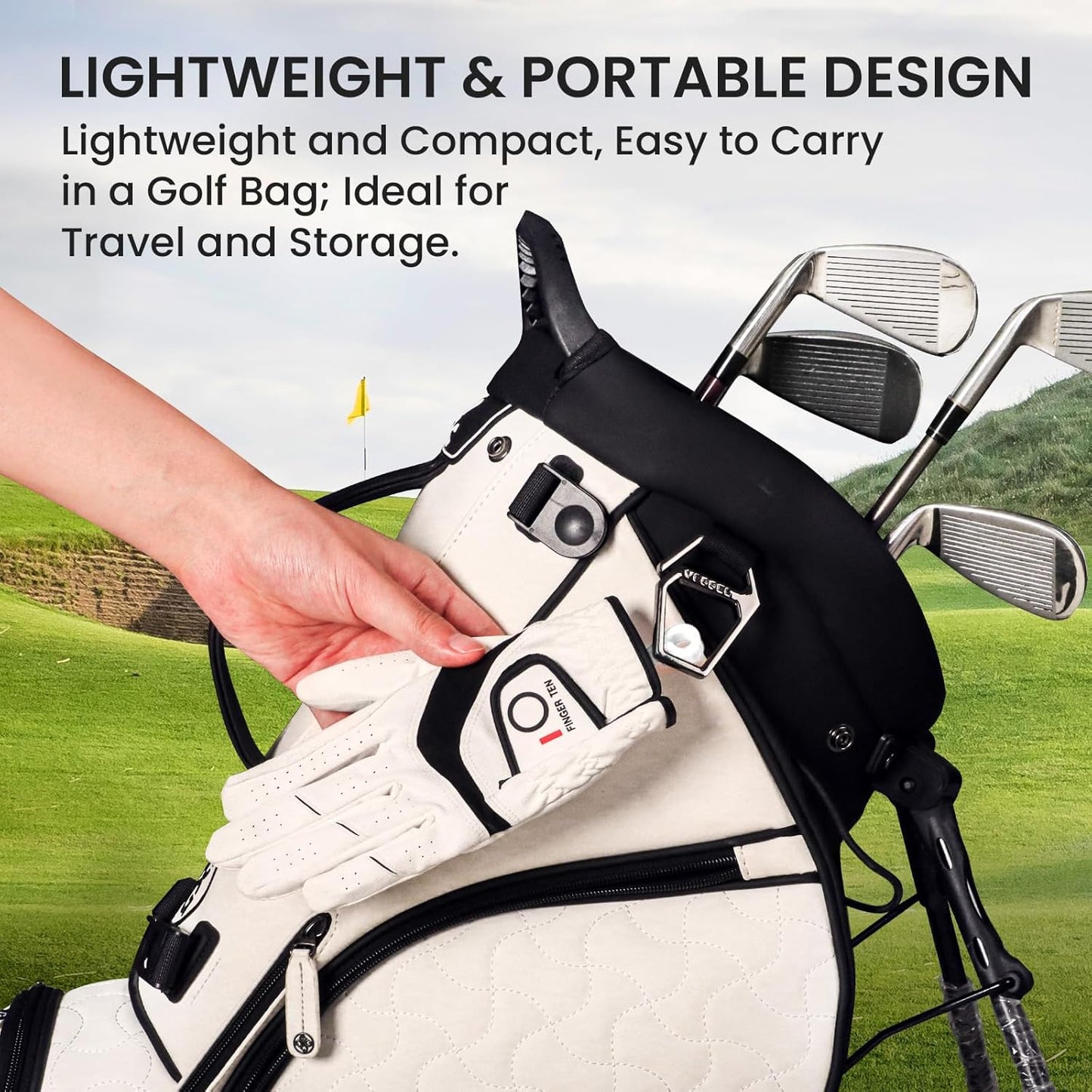 FINGER TEN Golf Gloves Stretcher Holder Hanger Keeper Dryer Shaper Tool Accessories Durable Glove Support Frame Guardian Hook to Bag Gifts for Men Women Golfer