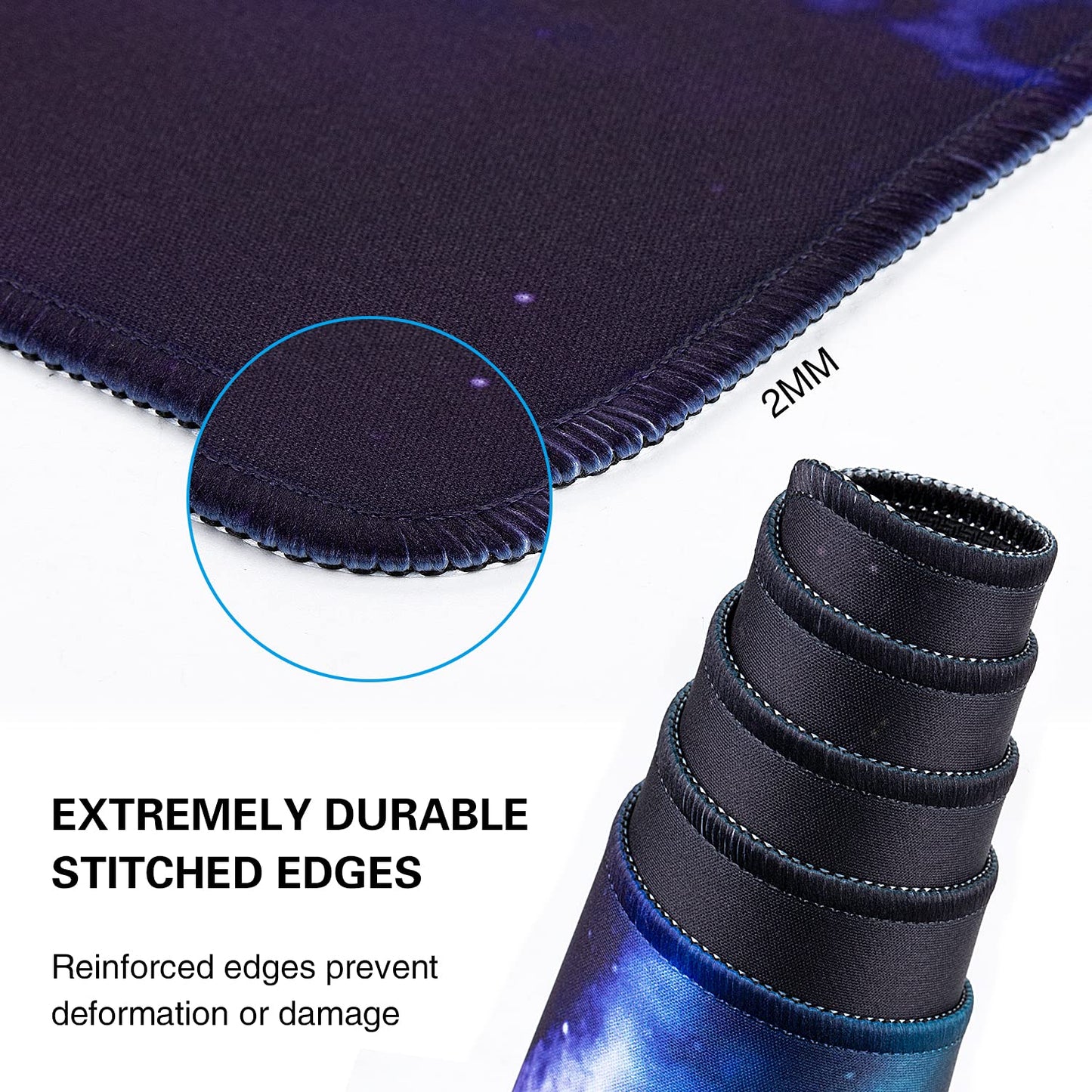 Canjoy Gaming Mouse Pad, XL Large Extended Keyboard Mouse Mat Big Computer Desk Pad with Non-Slip Base and Stitched Edge for Home Office Gaming Work 31.5x15.7inch