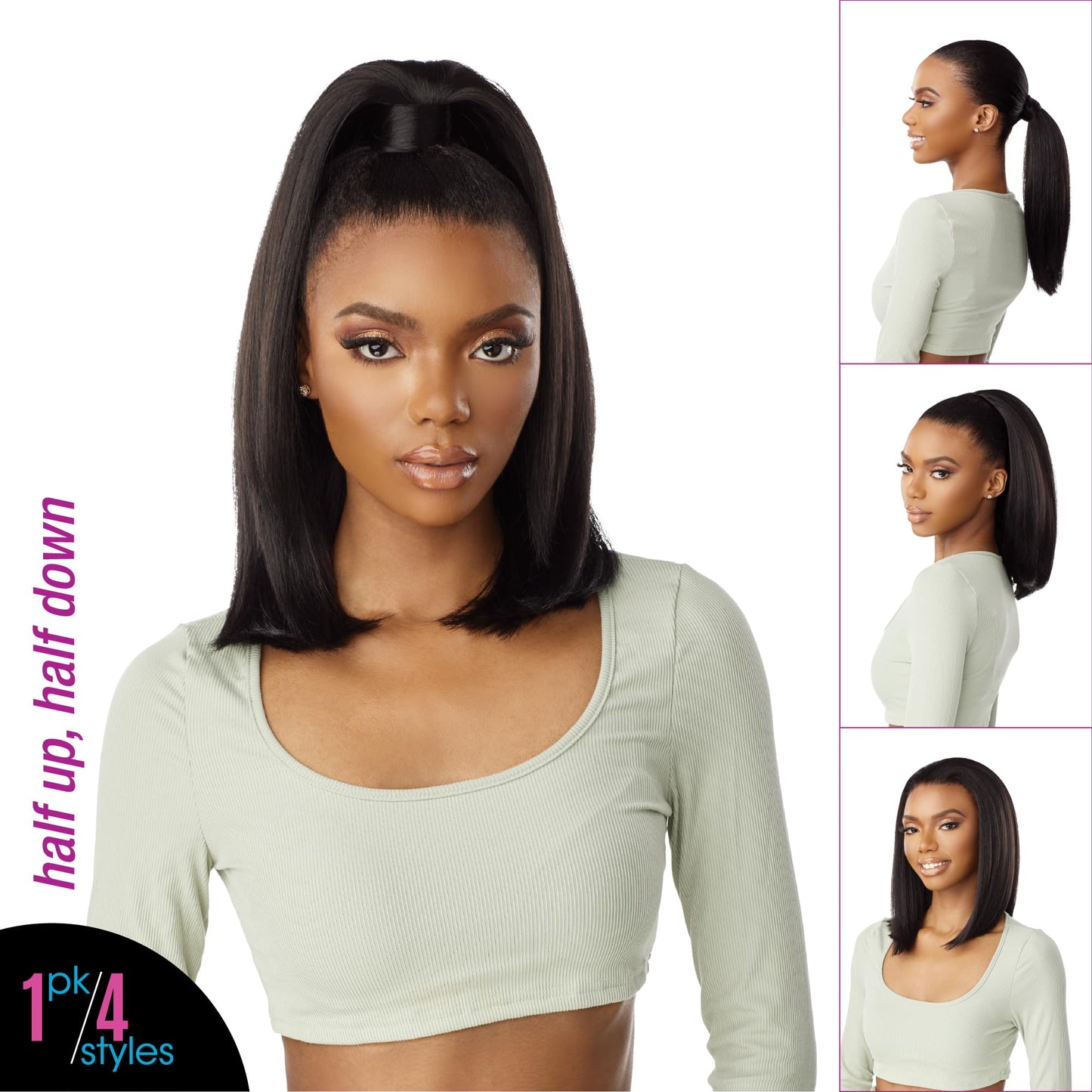 Sensationnel Instant Updown Halfwig Pony - Iud 19 4 Style in 1 Half Wig And Pony Drawstring (2 DARKBROWN)