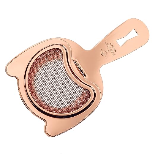 Barfly Fine Mesh Spring Strainer, Copper Plated