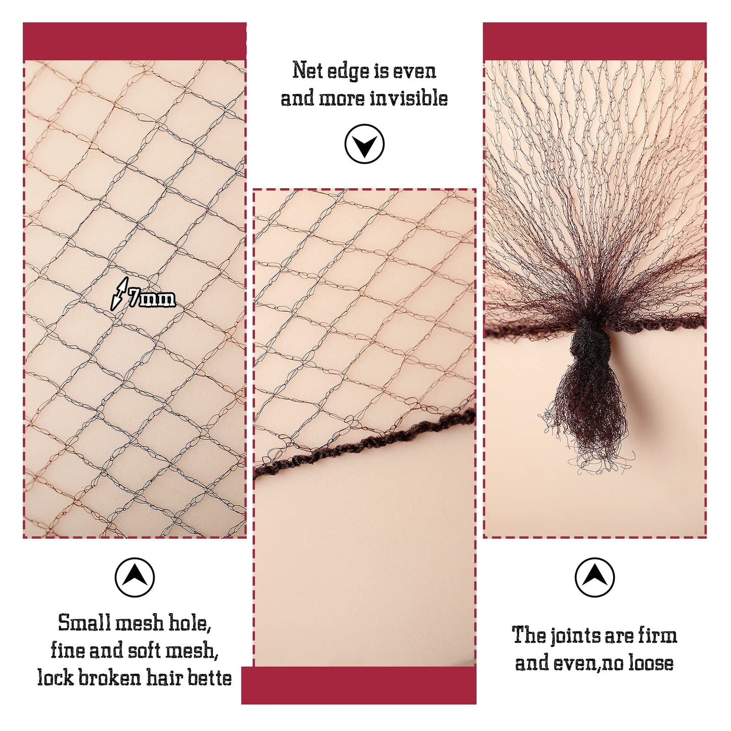 400 Pcs Hair Nets for Women Hair Nets for Food Service Invisible Elastic Edge Mesh 20 Inches Ballet Dance(Dark Brown)