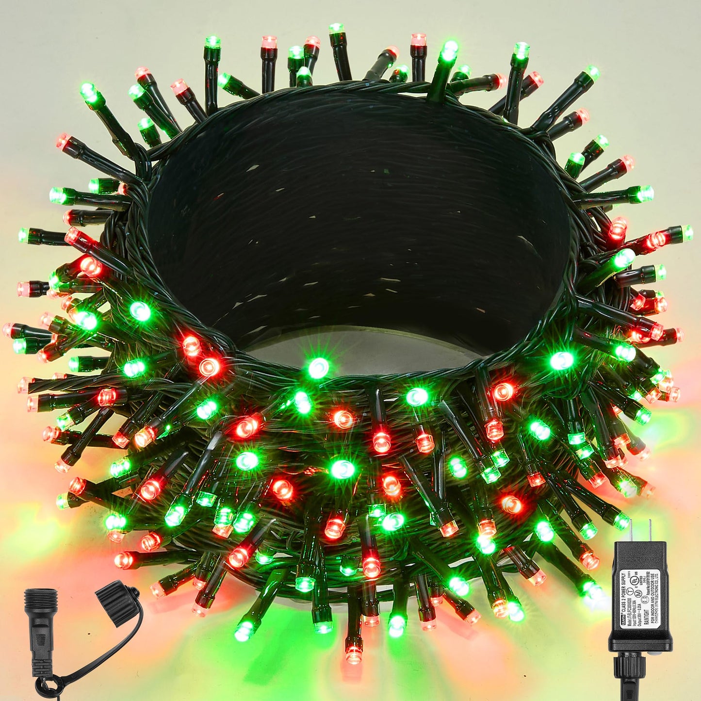Wbao Christmas Lights Indoor Outdoor 500Led 174Ft  Super Bright Led Christmas String Lights With Ul Certified  8 Lighting Modes  Timer  Memory & Waterproof For Trees  Patio  Party Decor  Red Green