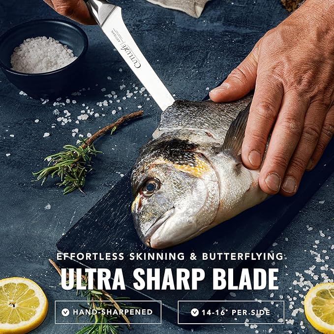 Cutluxe Boning Knife – 6" Razor Sharp Fillet Knife – High Carbon German Steel – Full Tang Ergonomic Handle Design, Grilling Gifts for Men – Artisan Series
