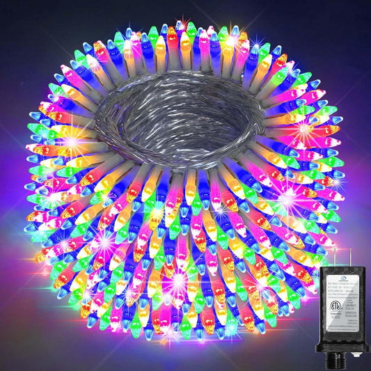 750 Led 240Ft Christmas String Lights Outdoor  12 Pro Modes And Timer Memory & Brightness  Plug In Outdoor Waterproof Clear Wire Twinkle Light For For Xmas Yard Tree Wedding Party Decor (Multicolor)