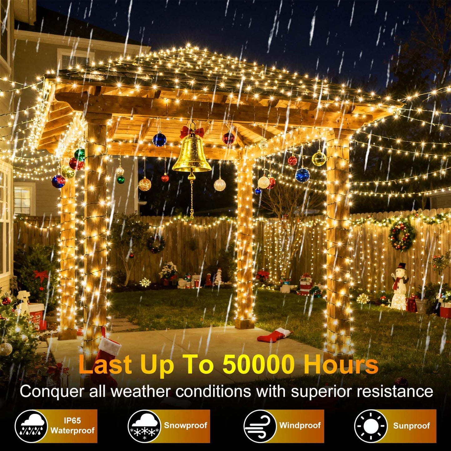 340 Led 90Ft Christmas String Lights Outdoor  12 Pro Modes And Timer Memory & Brightness  Plug In Waterproof Dark Green Wire Twinkle Light For For Xmas Yard Tree Wedding Party Decor (Warm White)
