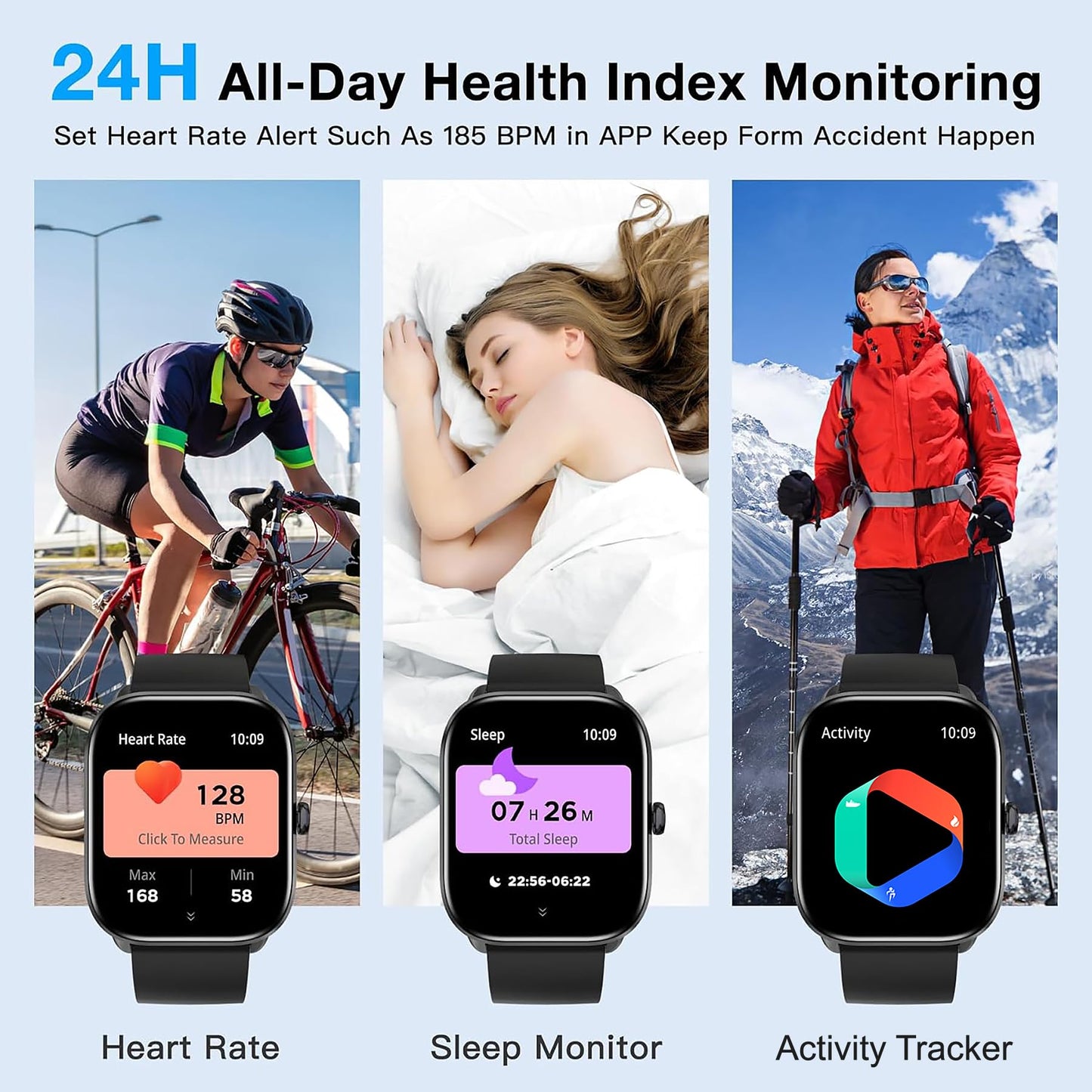 Bribejat Smart Watch For Men Women(Answer/Make Call), Hd 1.95 Zinc Alloy Case Smartwatch, Waterproof Fitness Tracker Pedometer