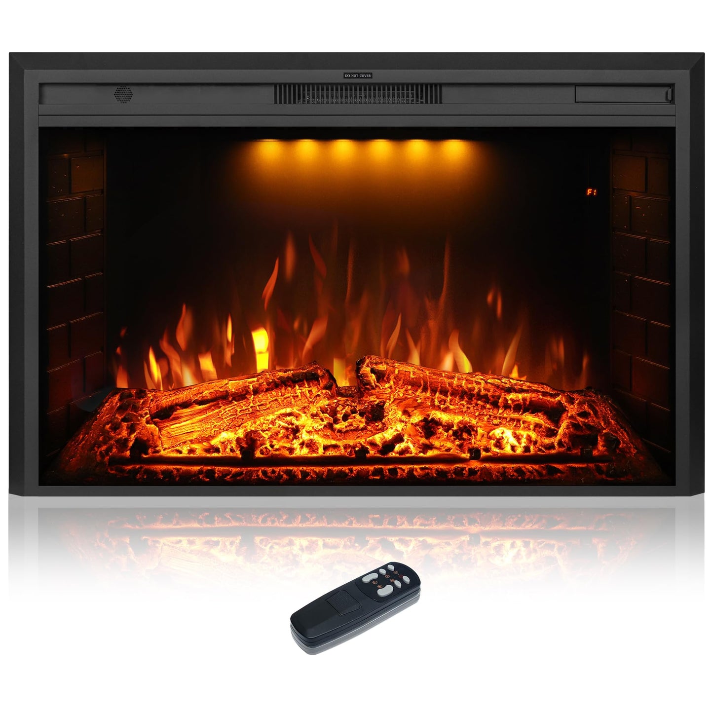 Dreamflame 43 Inch Electric Fireplace, Wall Fireplace Electric With Remote Control, Realistic Log And Crackling Sound, Overheati