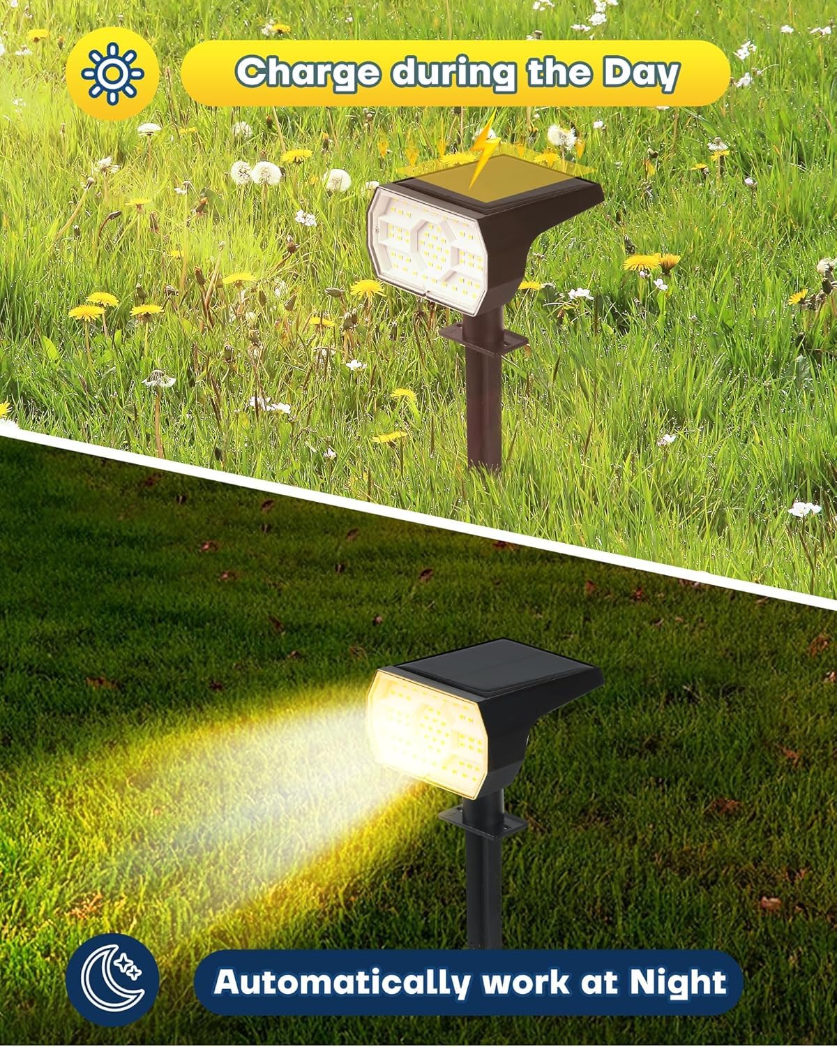 Kaxiida Solar Lights Outdoor Waterproof IP68 56LED 10 Pack Warm White CPD-23