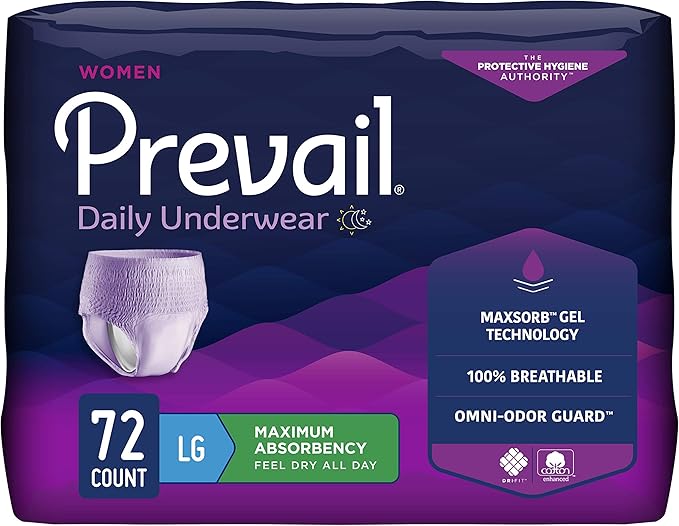 Prevail Proven | Large Pull-Up | Women's Incontinence Protective Underwear | Maximum Absorbency | 72 Count