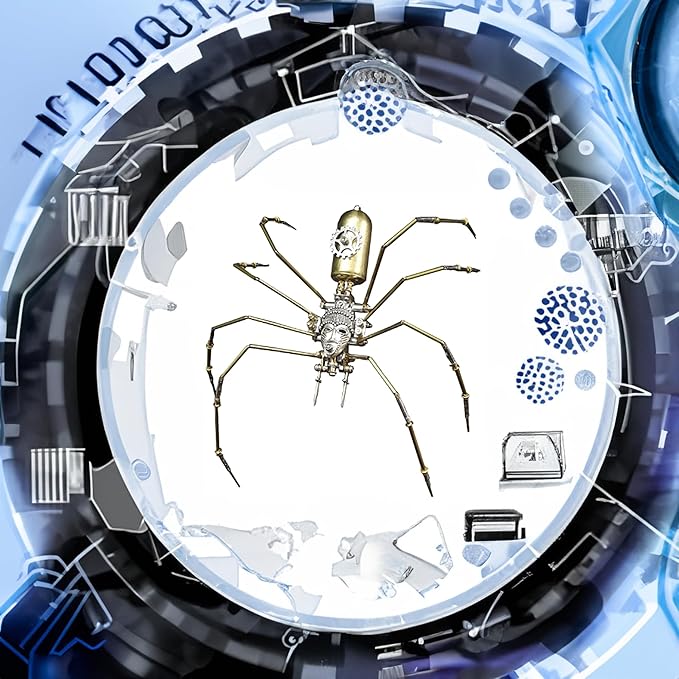 Steampunk Spider Metal Model Kit for Adults – DIY Mechanical Insect Sculpture with Brass Gear Details, 3D Retro Industrial Art Puzzle Craft for Home Office Decoration & Collectors Gift (Frons Spider)