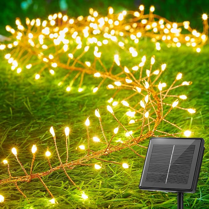 120LED 10FT Solar Fairy Lights Outside Waterproof, 8 Lighting Modes IP65 Outdoor Solar String Lights Outdoor Waterproof Fi...