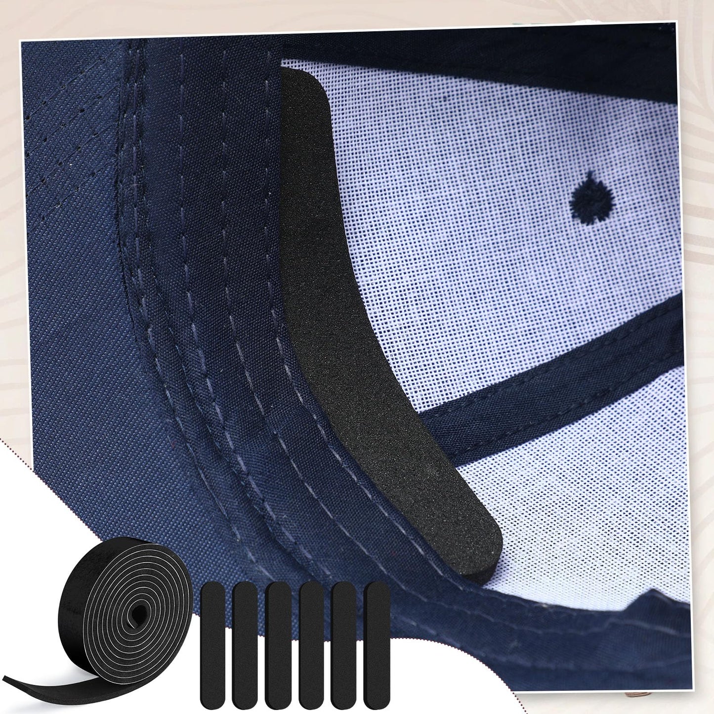 Outus 23 Pieces Hat Size Tape Reducer Hat Sizer Insert Foam Reducing Tape Roll self Adhesive (Black)