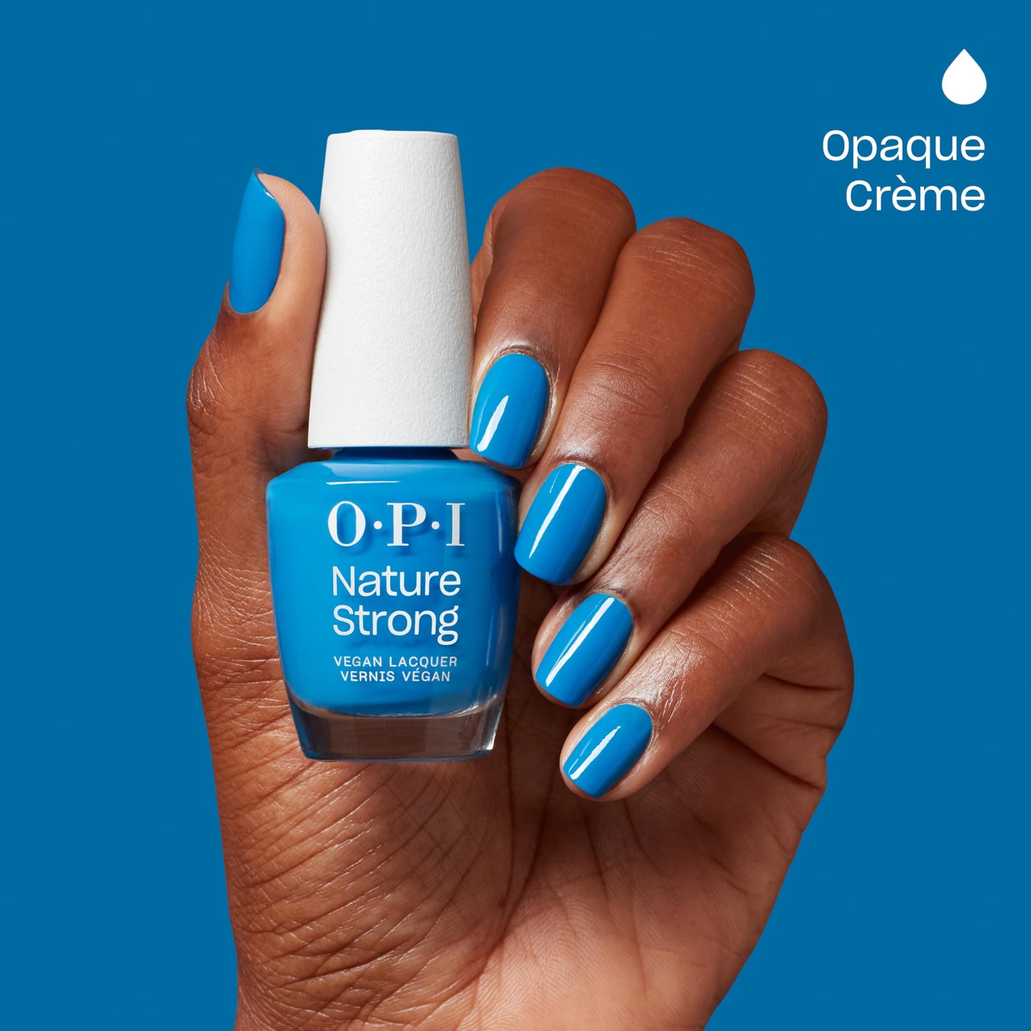 OPI Nature Strong Fresh as a Blue Daisy | Opaque Dark Cool Blue Crme Natural Origin Nail Polish LE | Plant Based, Vegan, Cruelty