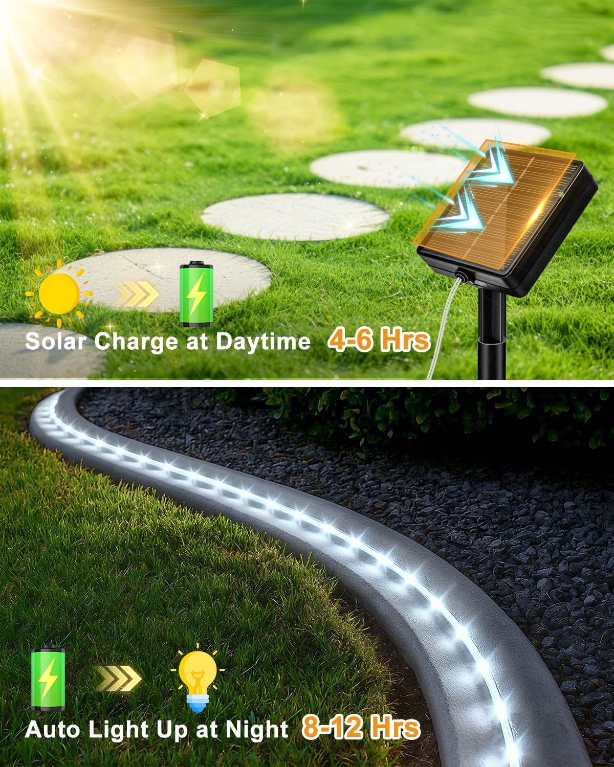 Btfarm Solar Rope Lights Outdoor  120Led 46Ft Solar String Lights Outside Waterproof  8 Lighting Modes Tree Tube Fairy Light Solar Powered For Garden Christmas Yard Party Decorations  Cool White