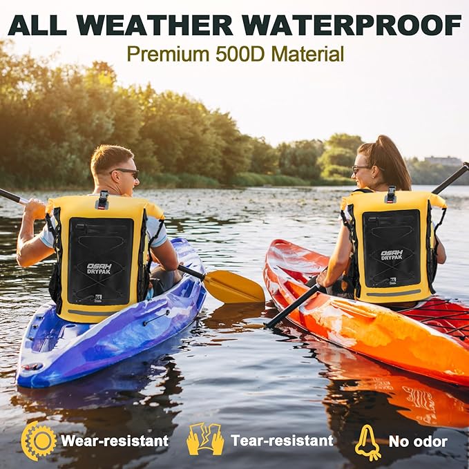 Waterproof Backpack Dry Bag 35L/55L – Heavy Duty Roll-Top Hiking Backpack Sack Keeps Gear Dry for Travel, Kayaking, Boating, Camping, Rafting and Fishing