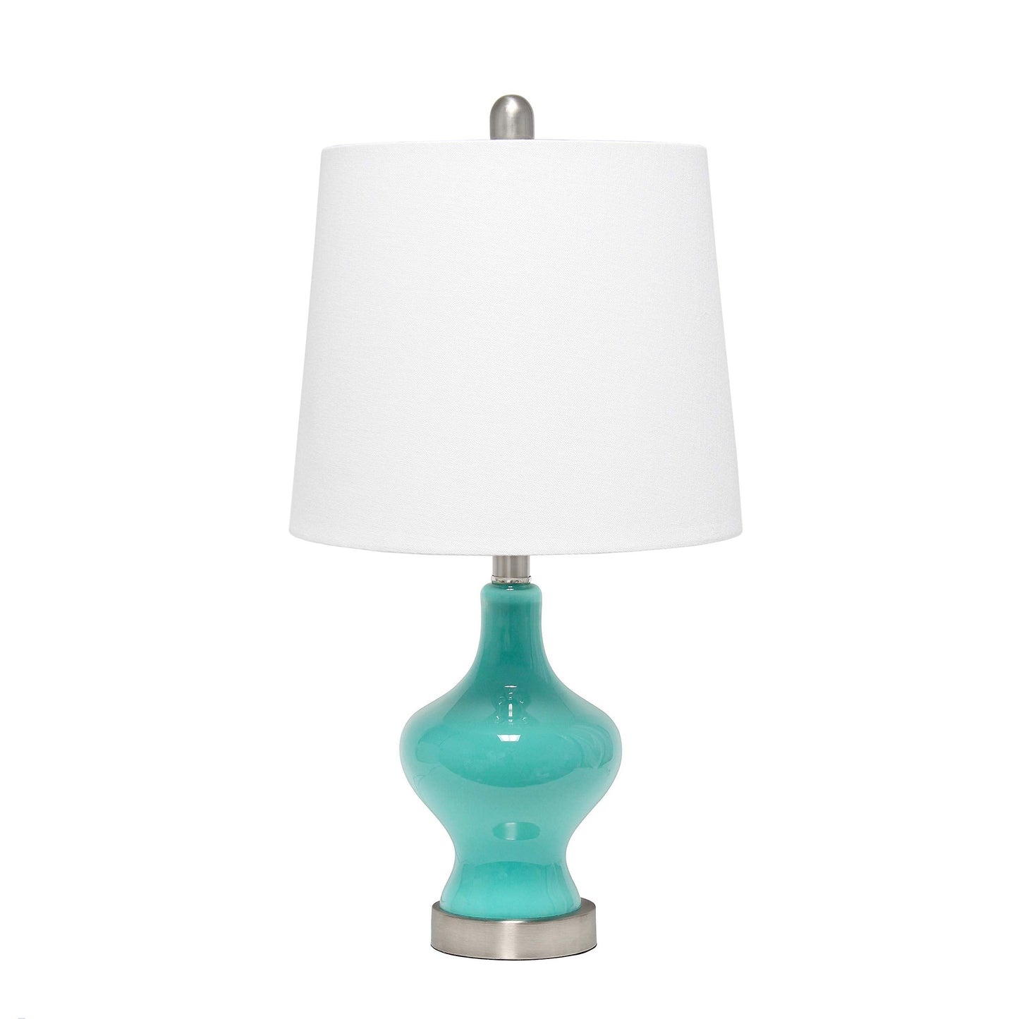 Elegant Designs LT3317-TEL Glass Table Lamp, Gourd Shape, Teal