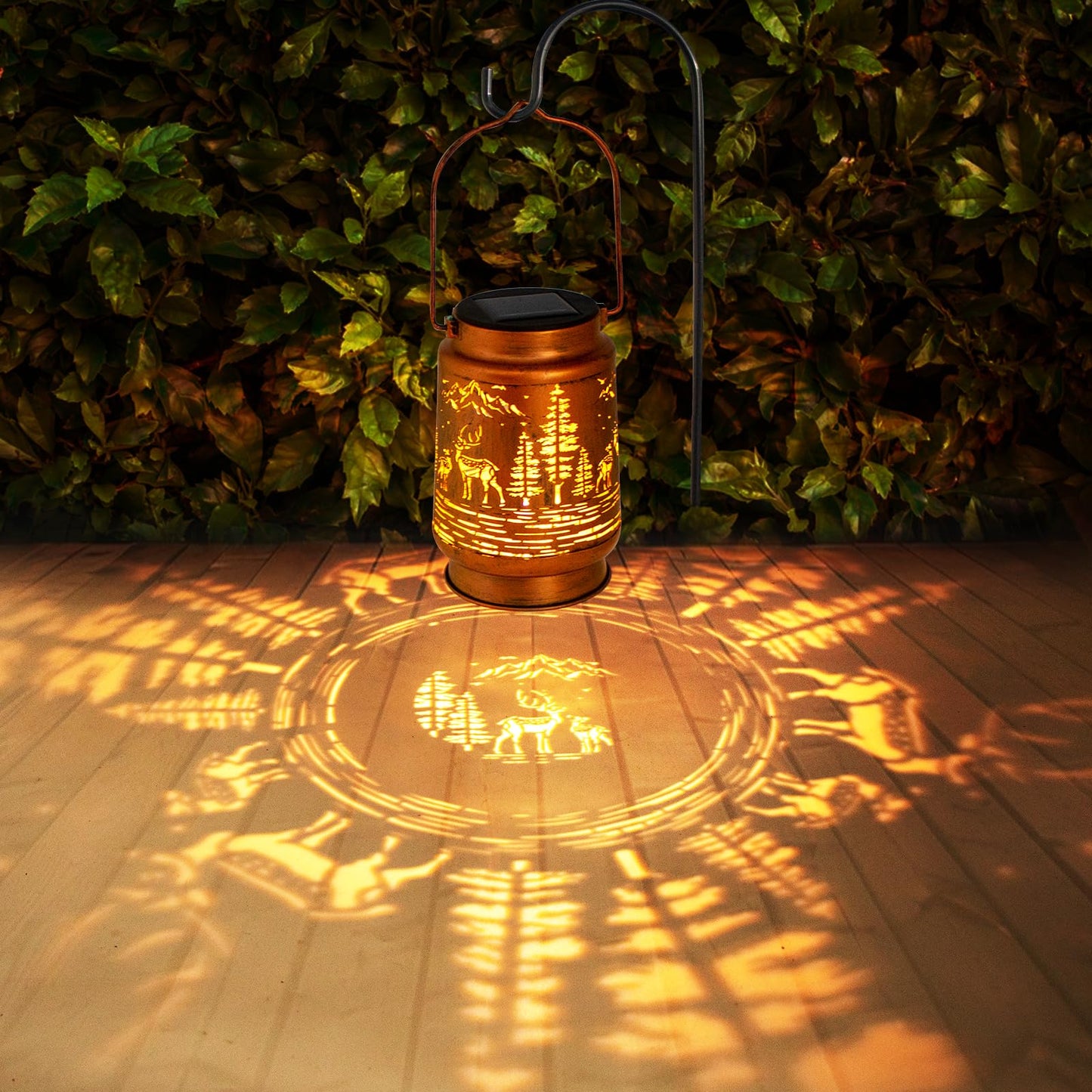 Solar Lanterns Outdoor Garden Decor  Gifts For Women  Mom  Grandma  Birthday  Thanksgiving  Decorative Waterproof Hanging Metal Led Light For Yard  Patio  Lawn  Landscape  Backyard (Deer)