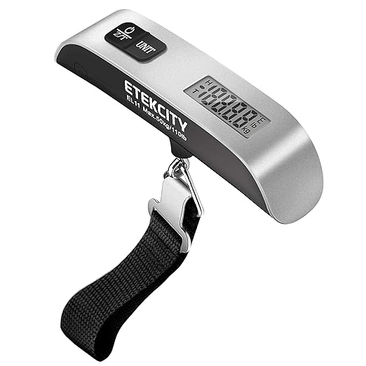 Etekcity Luggage Scale, Travel Essentials, Digital Suitcase Weight Scales for Travel Accessories, Hanging Baggage Scale wi...