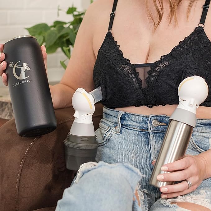 CERES CHILL OG Breastmilk Chiller Bundle with Straw Lid & Infuser – 12–34oz Portable Breast Milk Cooler & 2 Storage Bottles with Universal Pump Adapters – La Vie en Rose Gold - Special Edition