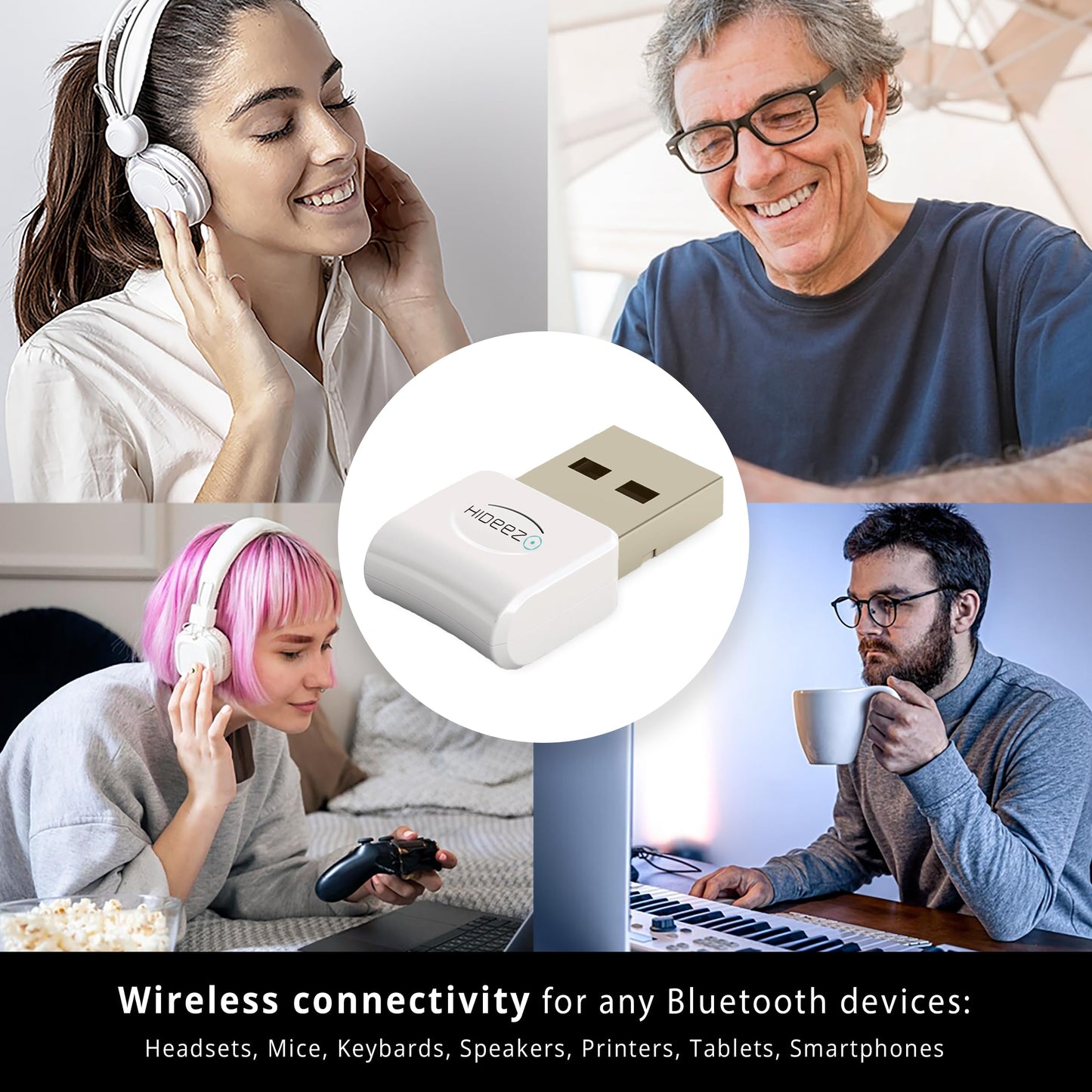 Hideez Usb Bluetooth Adapter For Pc, Macos, Linux, Chromeos, Raspberry Pi - Low Energy, Long Range Bluetooth Adapter For Mouse,