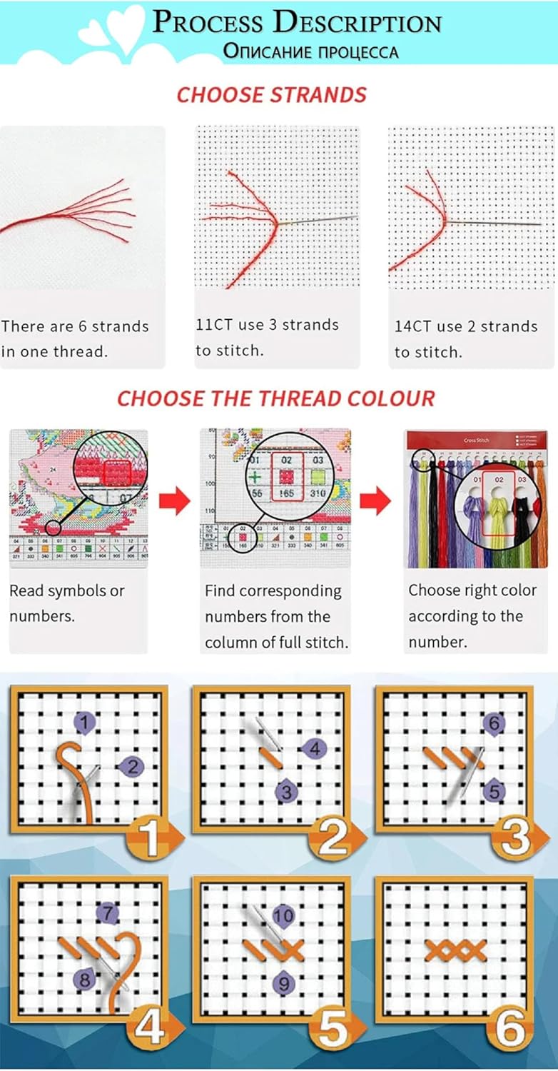 Hopeart Stamped Cross Stitch Kits for Beginner Embroidery Kits for Beginners Adults DIY 11CT Cross Stitch Patterns Needlepoint Kits Crossstitching Kits-Rainy Night Girl 18x18 inch
