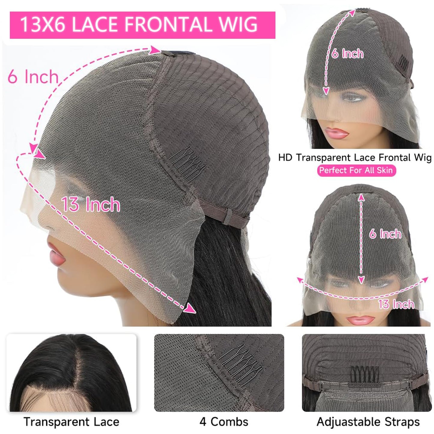 HANGFIRST 22 Inch Body Wave Lace Front Wigs Human Hair 13x6 HD Lace Front Wigs Pre Plucked 180 Density Brazilian Virgin Human Ha