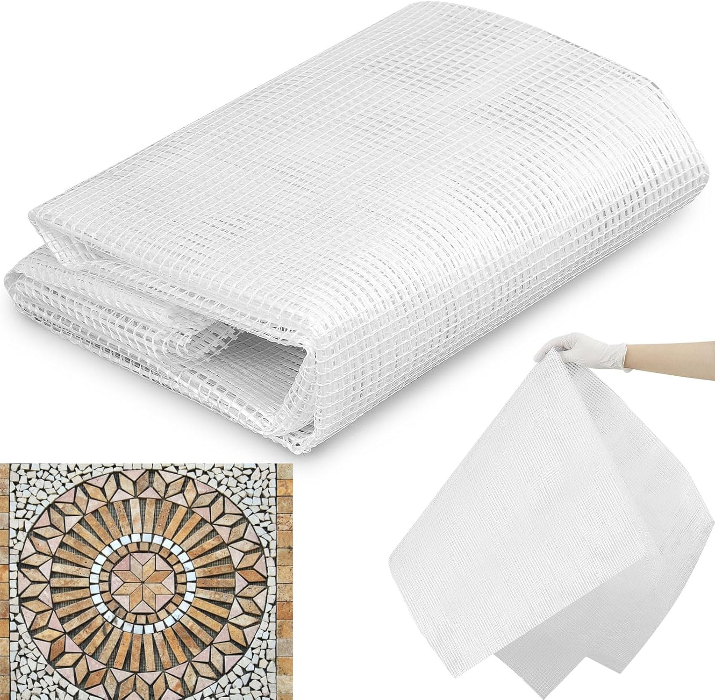 36" X 48" Mosaic Mesh for Back Mounted Tile Fiberglass Mosaic Mesh Backing Boast for Tile Installation Supplies Tools (Non Sticky)