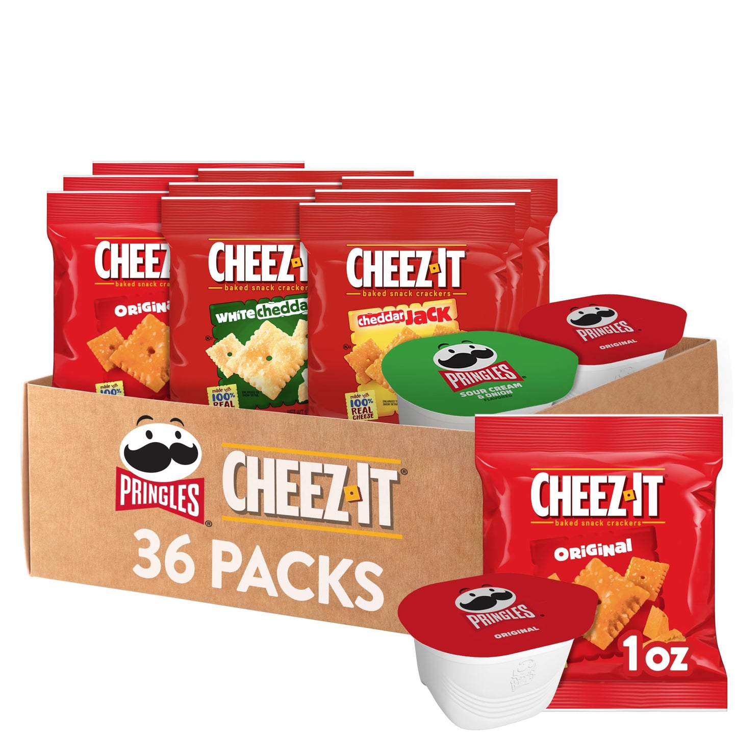 Cheez-It and Pringles Variety Pack  Lunch Snacks  Kids Snacks  Variety Pack (36 Count)