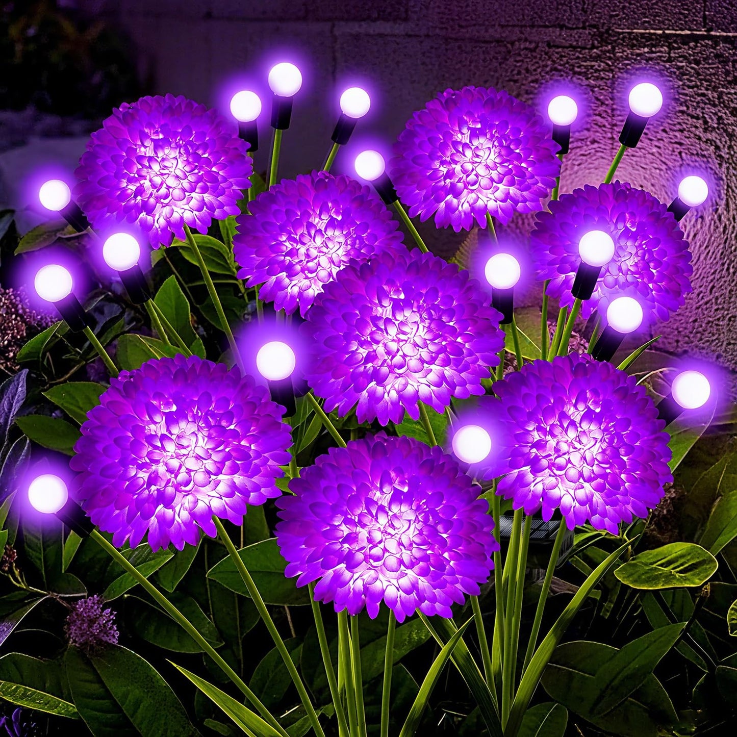Solar Garden Lights  4 Pack Solar Purple Swaying Firefly Lights With Flowers  Waterproof Purple Halloween Flowers Light Outdoor For Garden Patio Yard Fall Decoration  Gifts For Women Mother S Day