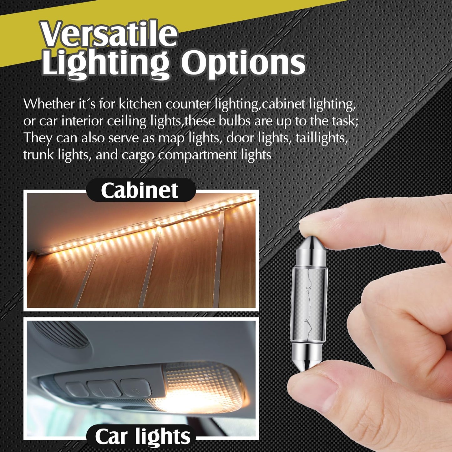 Rossesay 10 Pcs Xenon Festoon Light Bulb 12 Volt Xenon Bulb 39Mm Under Cabinet Light For Counter Lighting And Under Cabinet Lighting In Kitchen(10 Watt)
