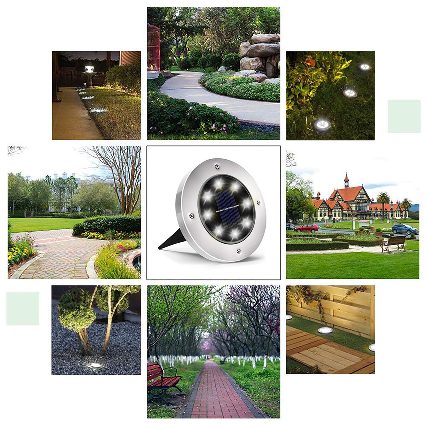 INCX Solar Lights Outdoor Waterproof, 24 Pack Solar Light for Outside, Garden Lights Landscape Lighting for Patio Pathway Lawn Yard Deck Driveway Walkway, Cold White