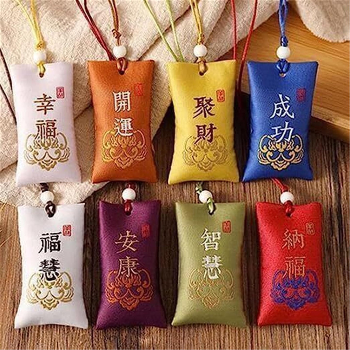 Spiritual Salt with Sachet - Spiritual Salt Pouch, Spiritual Salt for Money, Buddhist Spiritual Salt Pouch Necklac, Spiritual Salt Pouch from China, Classical Chinese Talisman (Gather Wealth)