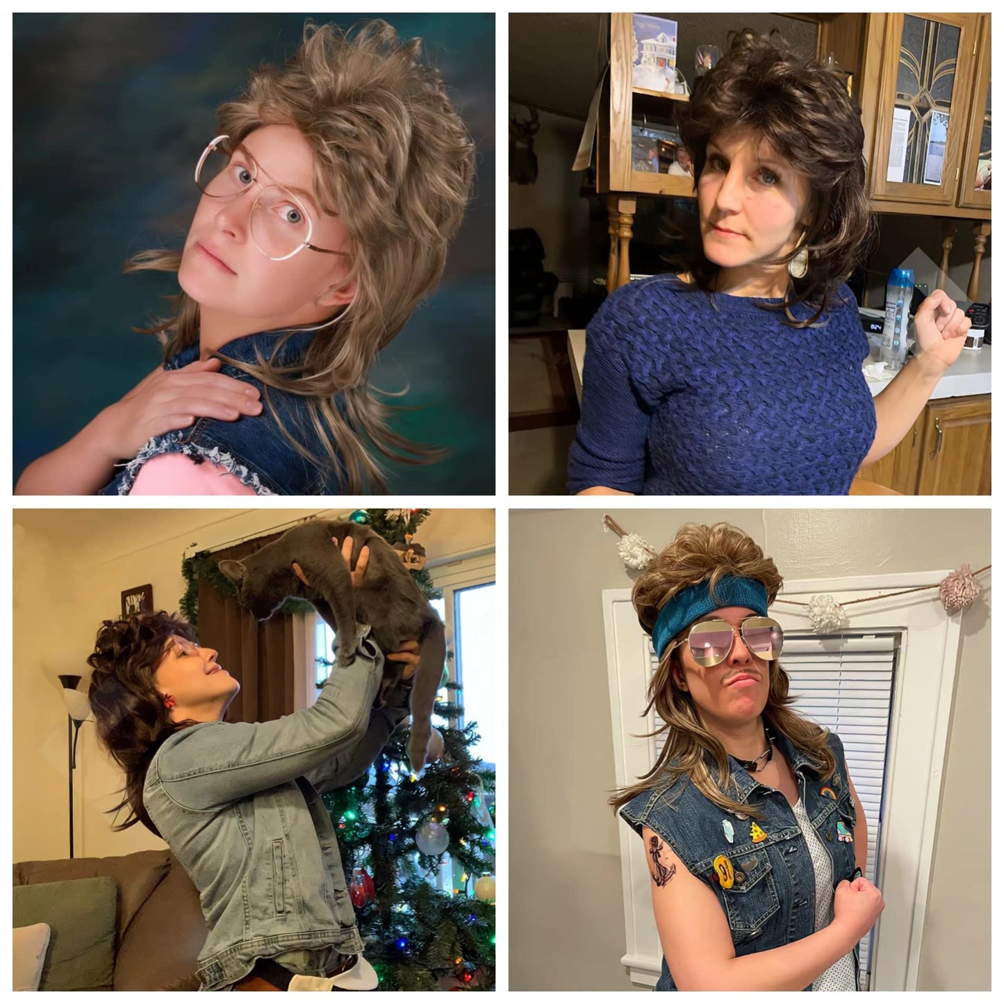 Traqur Mullet Wigs for Men Joe Dirt Emo Wig 80s 90s Costumes Fancy Party Accessory Cosplay Wig Halloween Man x (Light Brown)