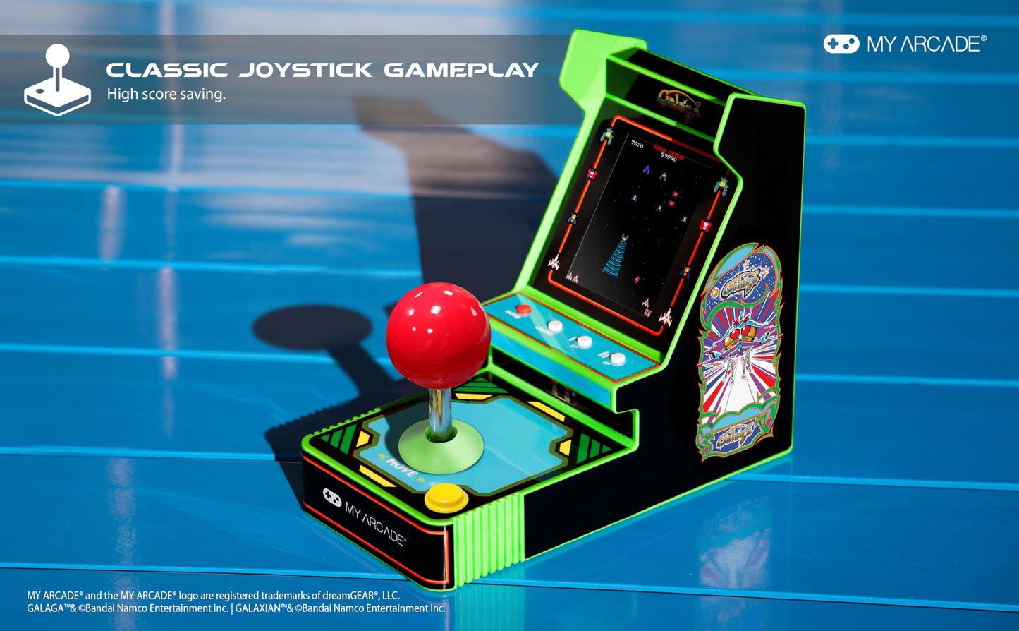 My Arcade New Galaga Red Joystick Player: Galaga and Galaxian Portable Console, Retro Games - 3.5" Full Color Display