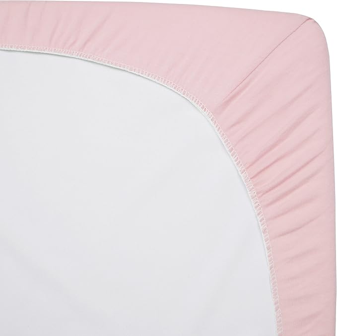 American Baby Company 2 Pack 100% Natural Cotton Fitted Cradle/Bassinet Sheets 36" x 18" - Soft, Breathable & Hypoallergenic Bed Sheets, Pink, Neutral for Boys & Girls