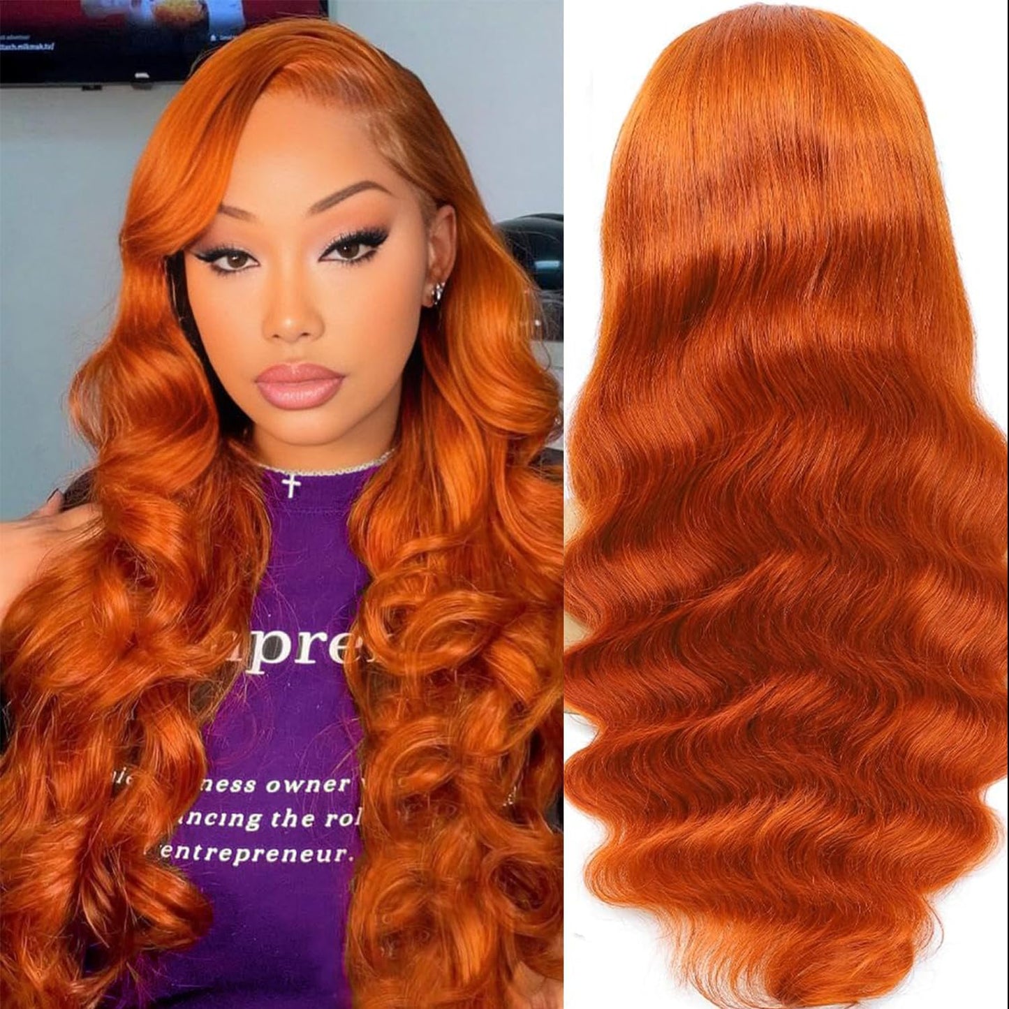 Shciyair Ginger Wig Human Hair 200 Density 13x4 Body Wave HD Lace Front Wigs Human Hair Pre Plucked Ginger Human Hair Wig Colore