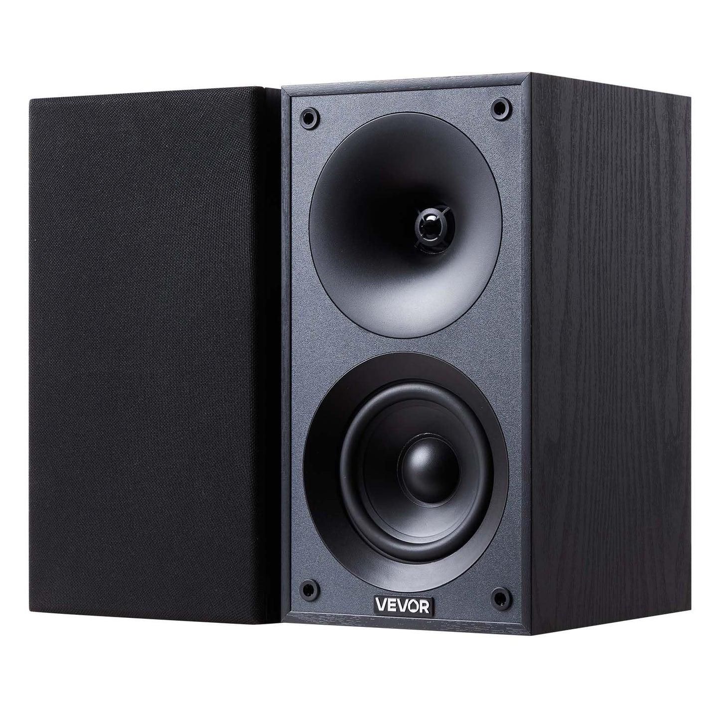 Vevor Passive Bookshelf Speaker, 300W, Book Shelf Stereo Speakers With 4-Inch Woofer And 1-Inch Tweeter, Detachable Grille, 70Hz