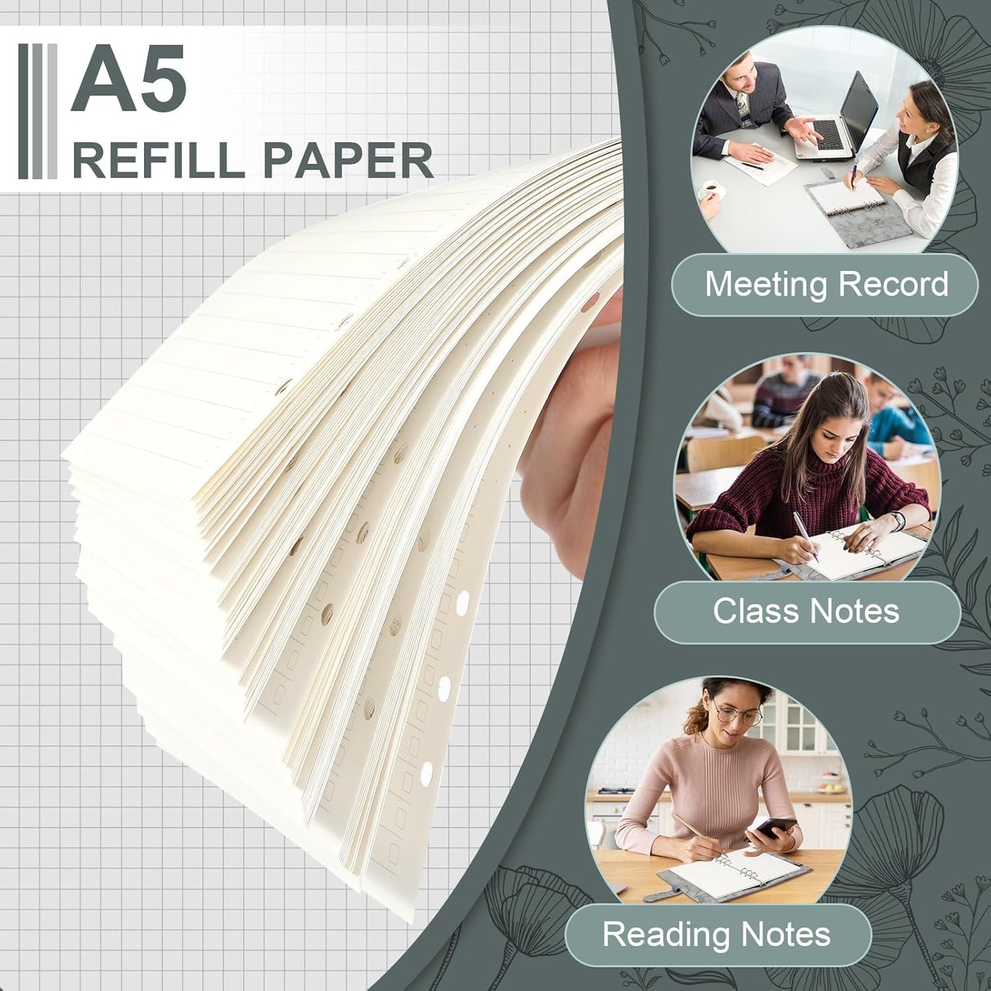 Toplive A5 Filler Paper To Do List, 6 Ring Planner Binder Inserts 160 Sheets，Daily Checklist Loose Leaf Refill Papers for Notebook & Budget Binder
