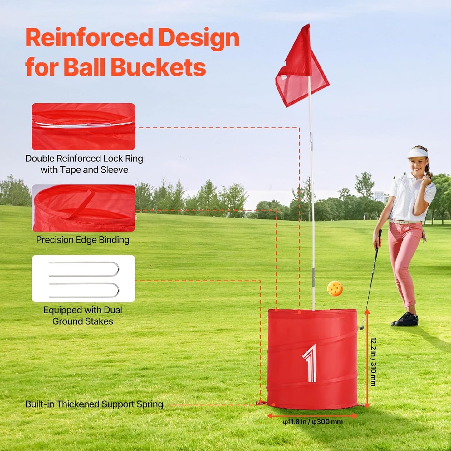 VEVOR Backyard Golf Game, 9 Hole Golf Course, Golf Game Practice Games, Golf Chipping Game for Family, Adults and Kids, Portable Outdoor Yard Golf Game for Lawn, Yard, Camping, Park, Beach