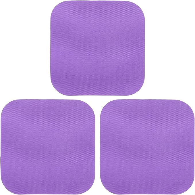 uxcell 3Pcs Rubber Jar Opener Grippers Pads, Multi-function Heat-insulated Non-Slip Grippers Pads for Jars, Kitchen Tool for Easy Opening (Purple, Square)