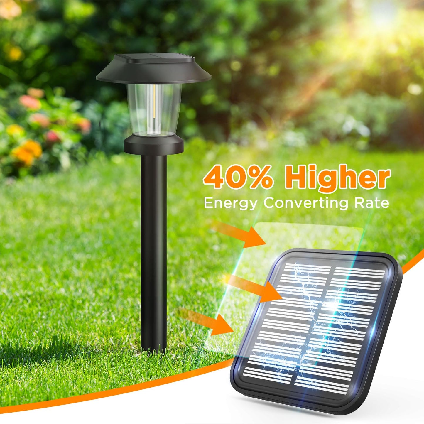 ALEPOD Solar Pathway Lights - 12 Pack Waterproof Garden Lights with 3 Modes, Warm White