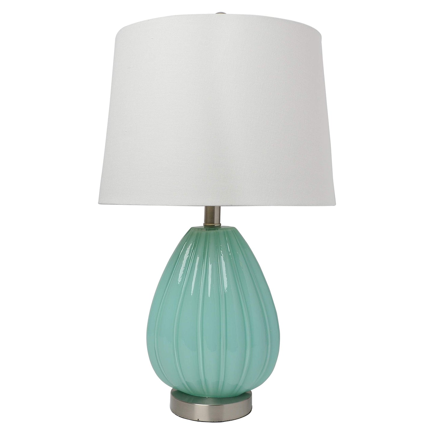 Elegant Designs LT3320-SEA Table Lamp, Fabric Shade, Seafoam Color, Glass Material