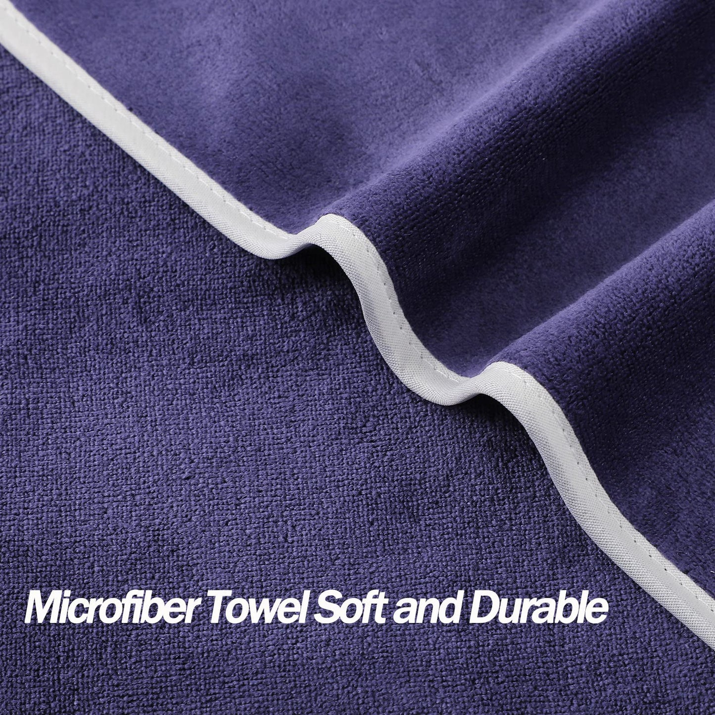 Wuwahold Microfiber Gym Towels Bigger Size Super Soft for Exercise Fitness, Sports, Workout, 380-GSM 15-Inch x 31-Inch Quick-Drying Towels (3 Pack, Navy Blue)