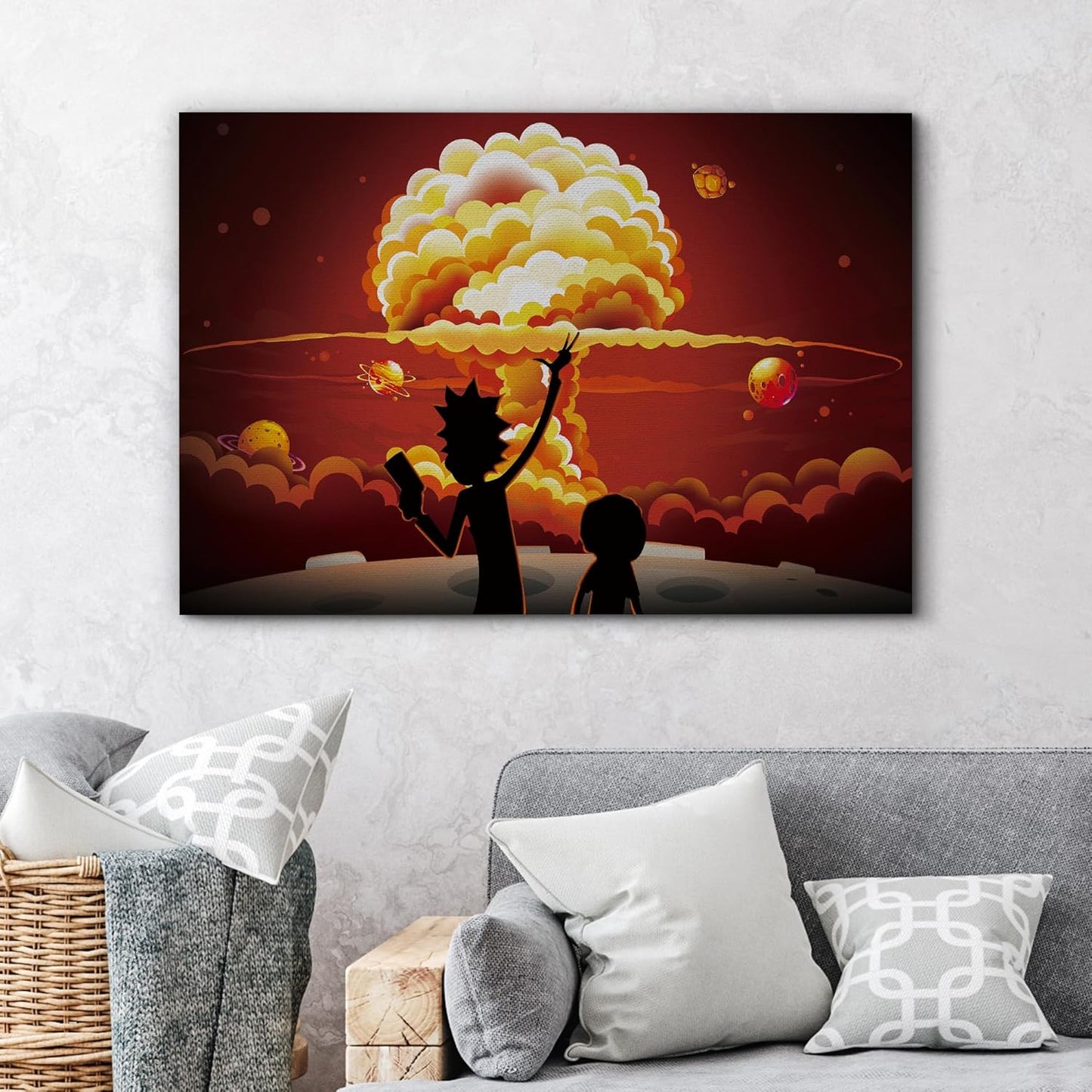 wall26 Rick and Morty Canvas Wall Art Modern Wall Decor Stretched and Framed Ready to Hang - 32x48 inches
