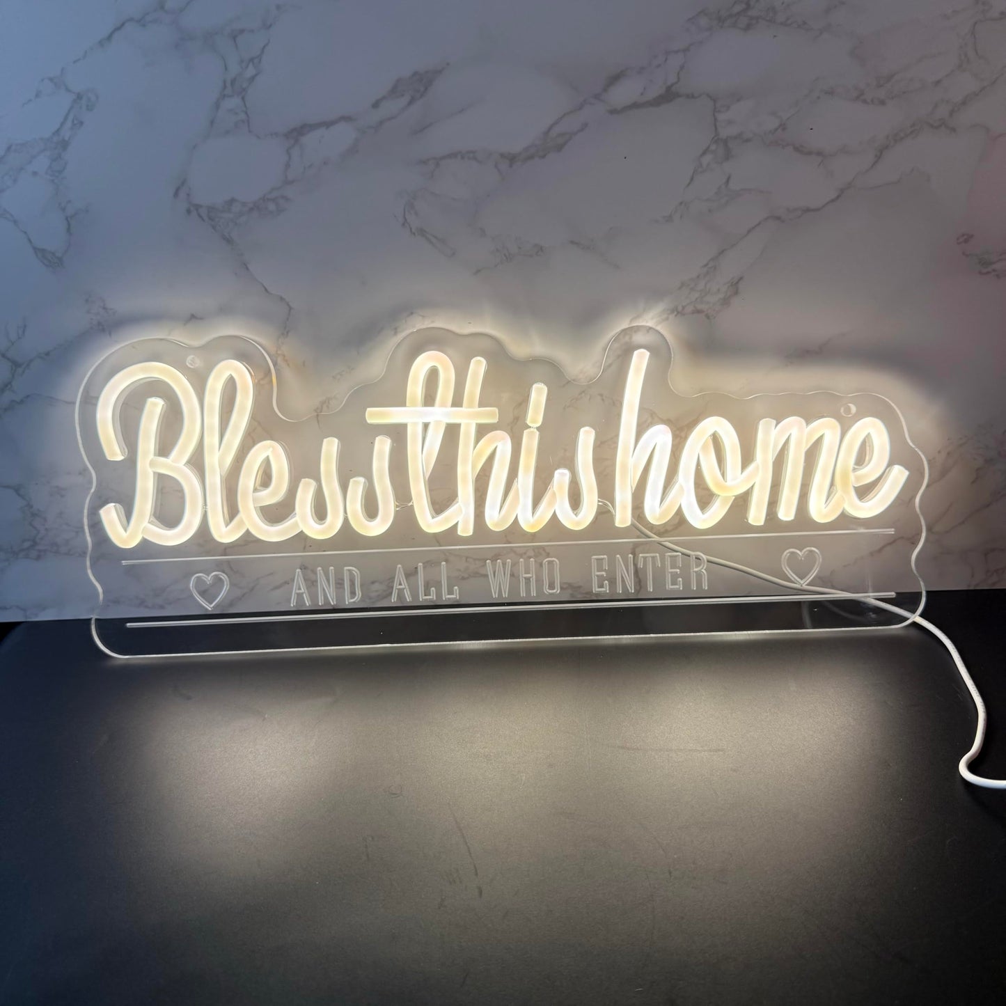 Bless This Home And All Who Enter Neon Sign  Positive Quotes Decorative Neon Lights For Home Room Wall Decor Neon Light Sign  Christmas Birthday Thanksgiving Gift
